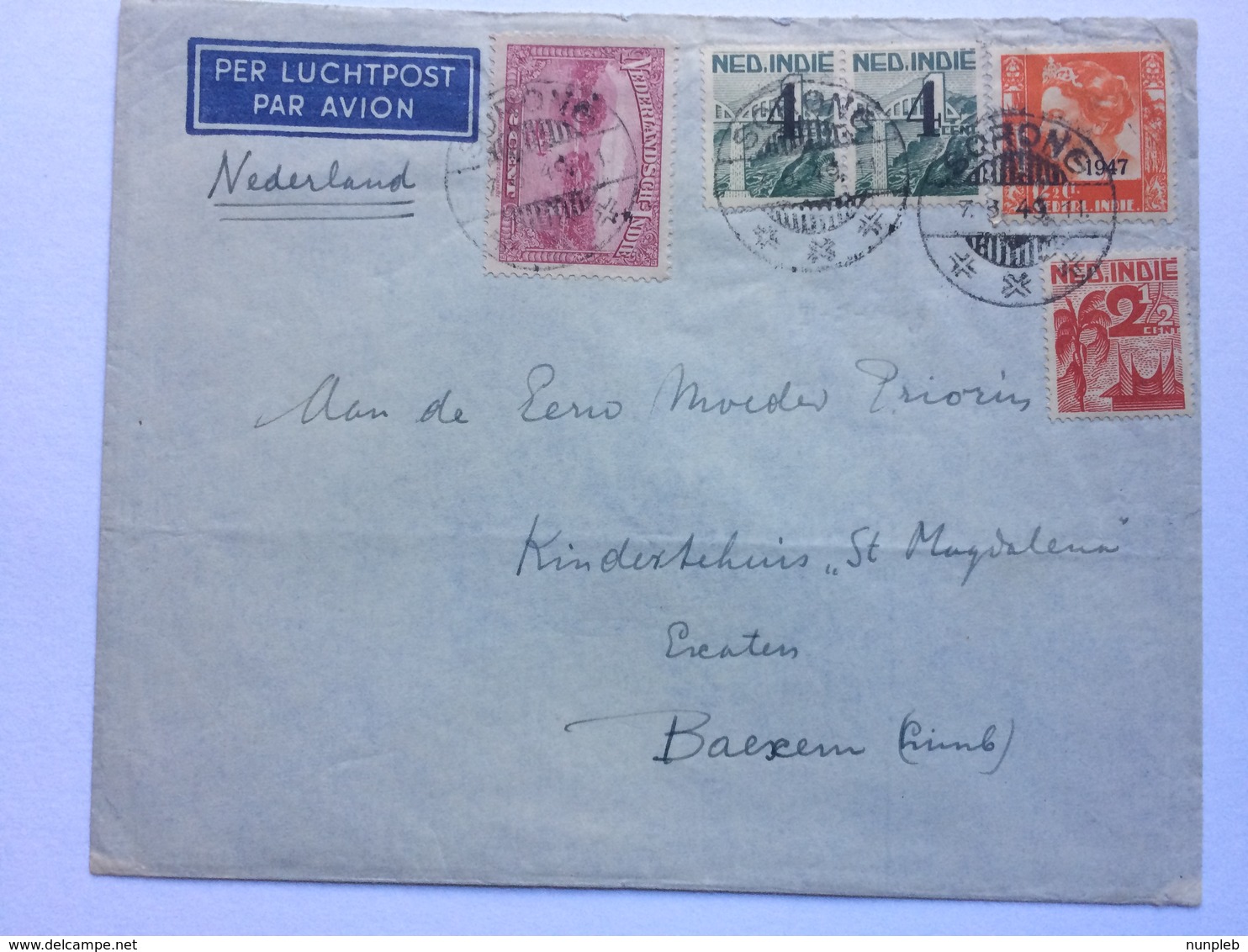 NETHERLANDS NEW GUINEA As Part Of Netherlands Indies Sorong To Baexem Netherlands 25cts Rate Air Mail - Netherlands New Guinea