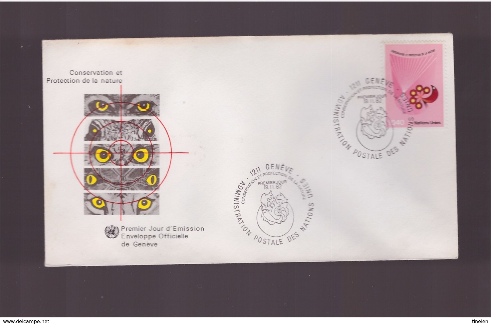 ONU GINEVRA - 19 11 982 BUSTA FDC PROTEZIONE NATURA - ONU