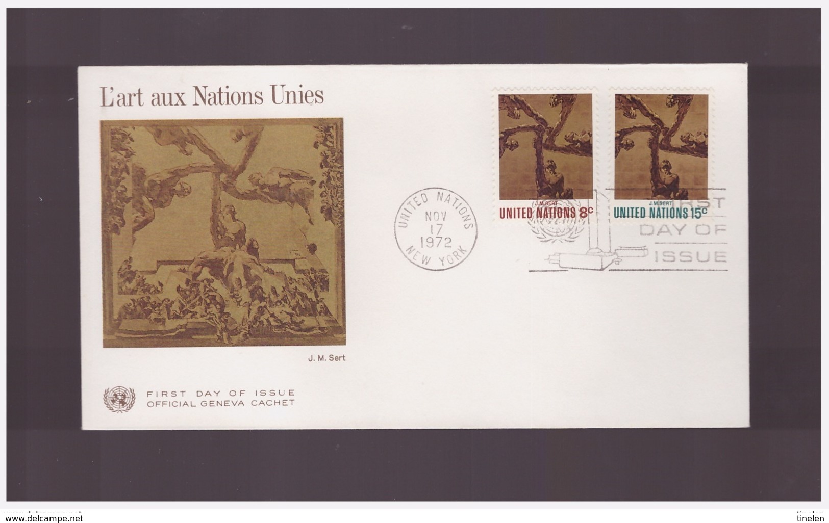 ONU - 17 11 1972 BUSTA FDC L'ARTE ALL'ONU - ONU