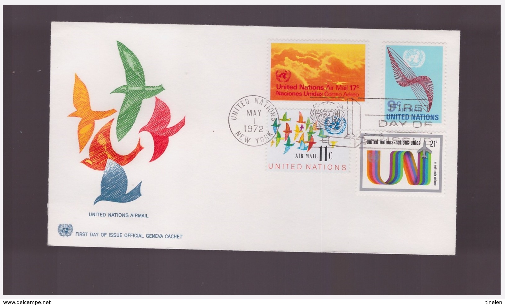 ONU - 1 5 1972 BUSTA FDC ONU - UNO