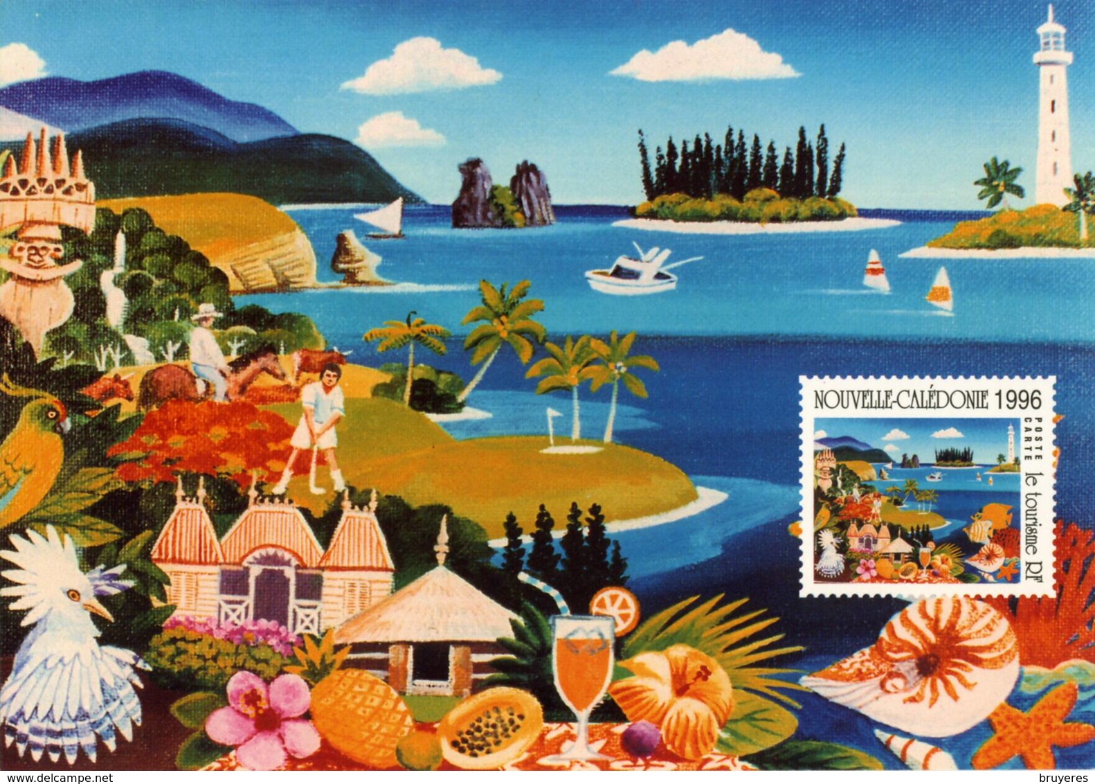 Entier Postal De 1996 Sur Carte Postale Avec Timbre "Planisphère/100F" Et  Illustration "Le Tourisme" - Postwaardestukken