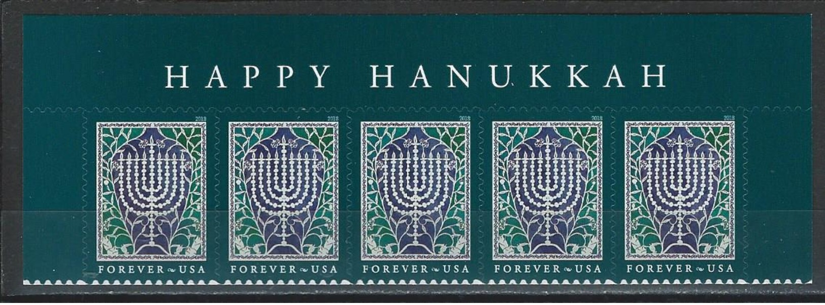 USA. Scott # 5338 MNH Strip Of 5. Hanukkah. Joint Issue With Israel  2018 - Gezamelijke Uitgaven