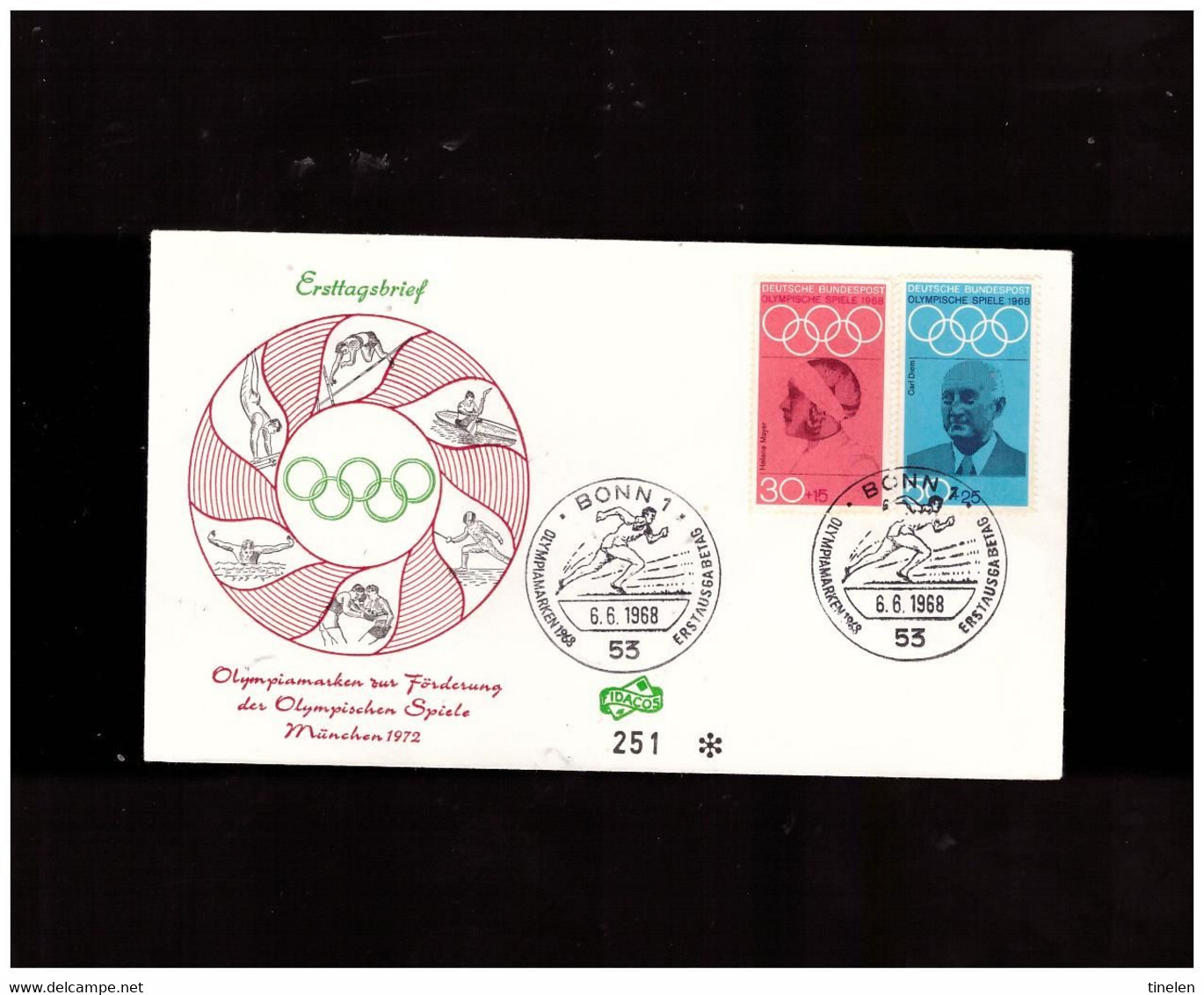GERMANIA - BUSTA FDC GIOCHI OLIMPICI MEXICO - Zomer 1968: Mexico-City