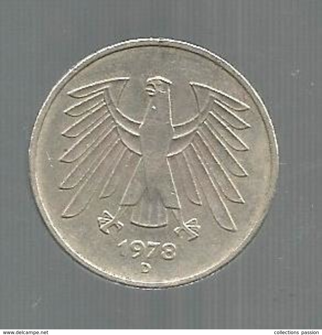 Monnaie , Allemagne , 5 Mark , 1978 D , 2 Scans - 5 Mark