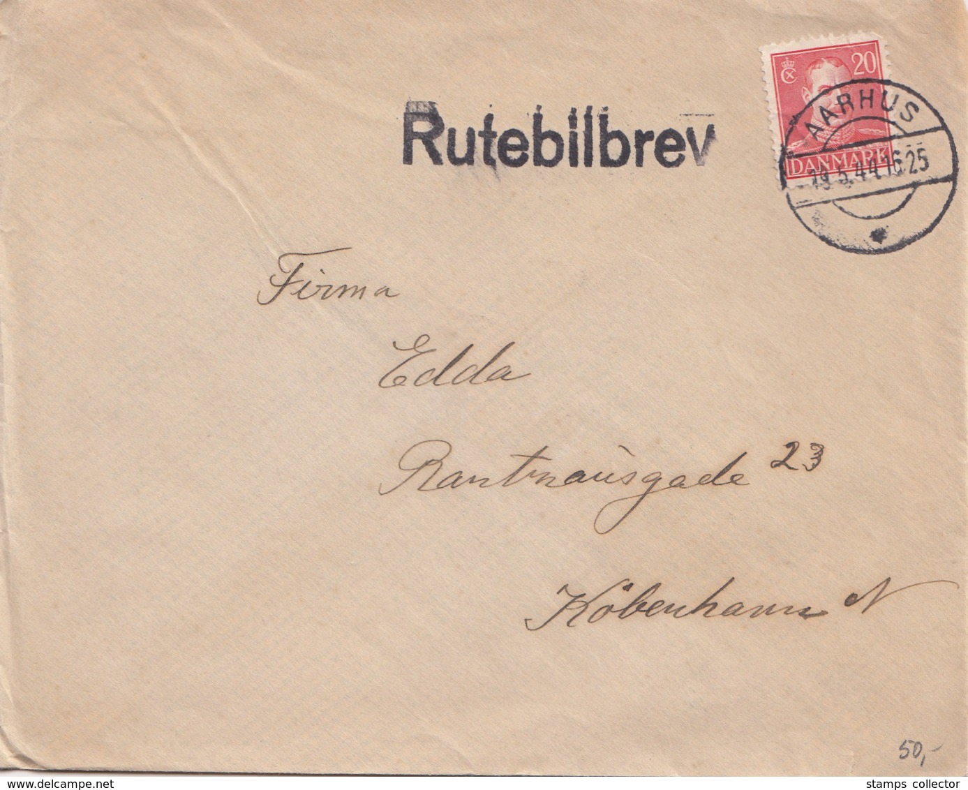 Denmark.  Letter With Cancellation RUTEBILBREV - Briefe U. Dokumente