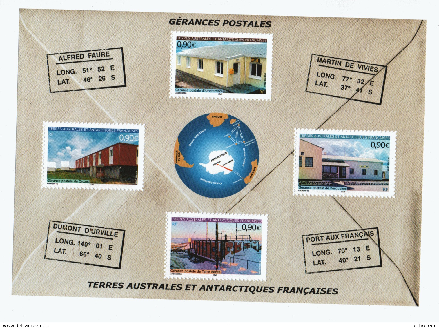 VP3L9 TAAF FSAT Antarctique Antarctic Neufs ** MNH  Bloc Gérances Postales 2004 N 15 - Blocs-feuillets