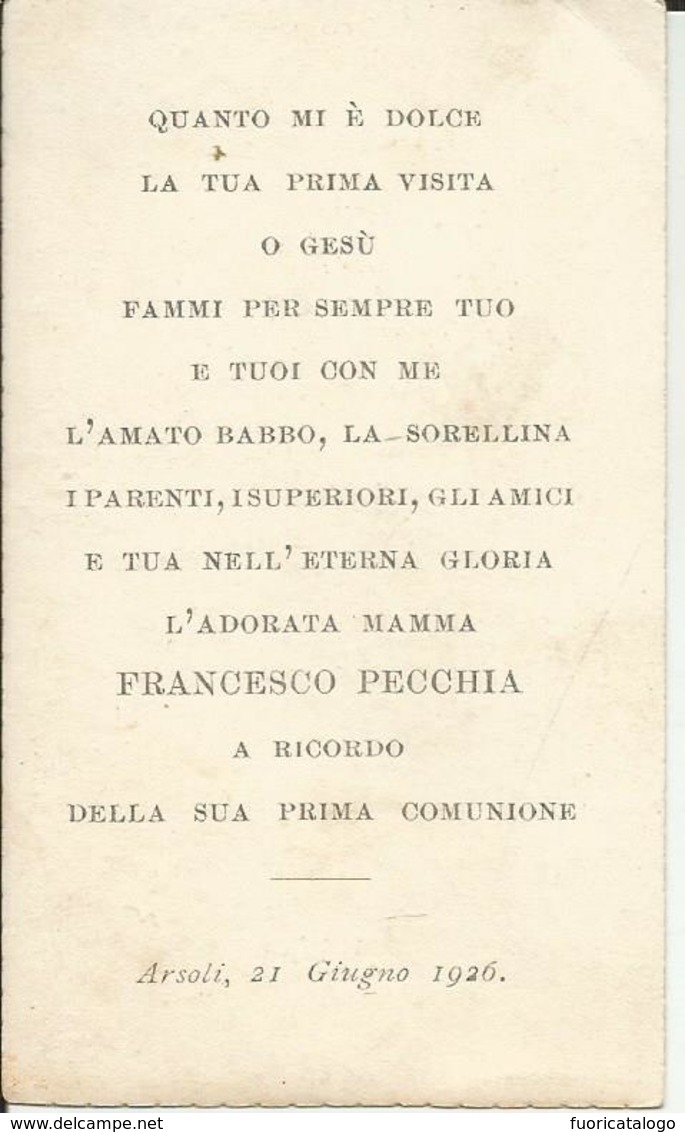 SANTINO SERIE AR 67-1 COMUNIONE  ARSOLI 1926 - Images Religieuses