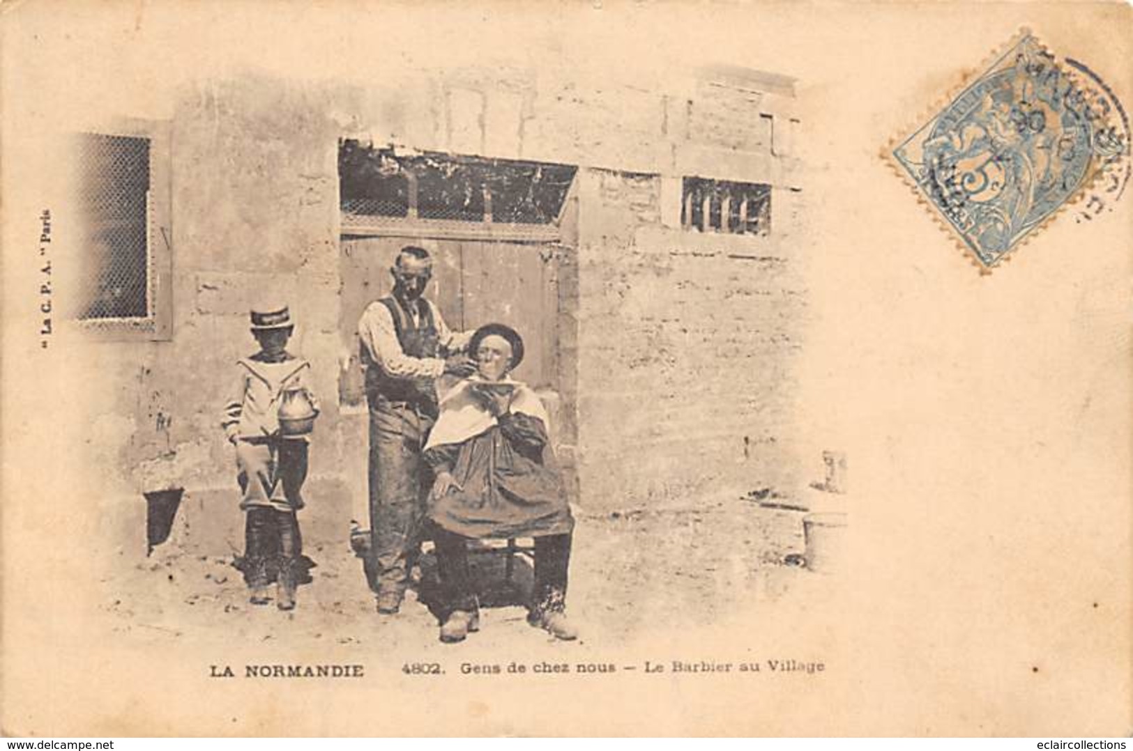 Région Normandie   Non Localisée 76.   Le Barbier Au Village     (voir Scan) - Basse-Normandie