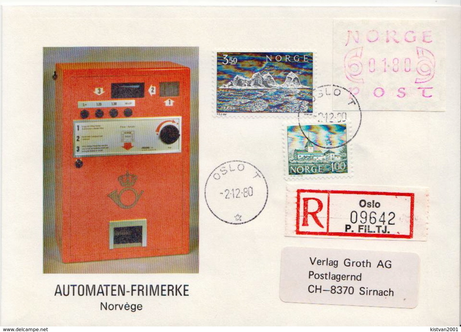 Postal History: 2 Norway Covers For Limax - Automatenmarken [ATM]