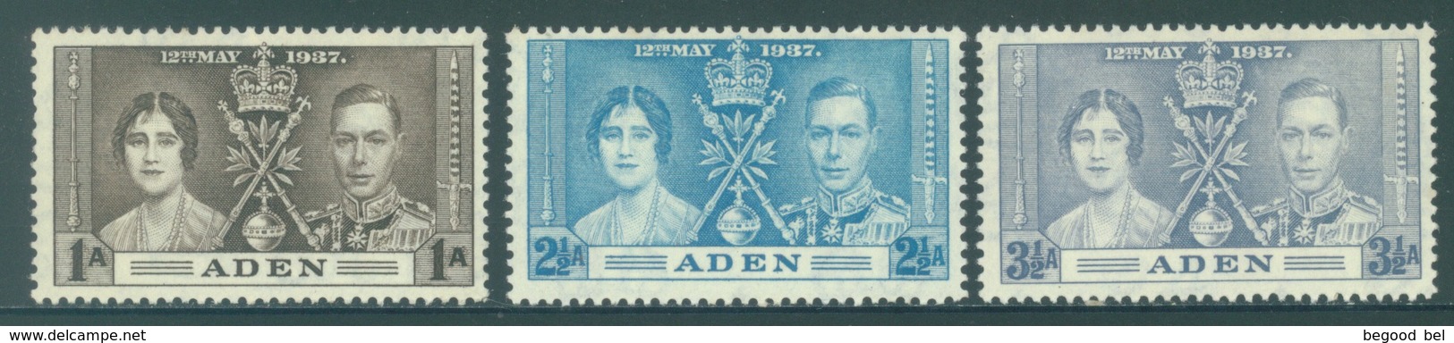 ADEN - MNH/**. - 1937 - CORONATION - Yv 13-15 -  Lot 18415 - Aden (1854-1963)