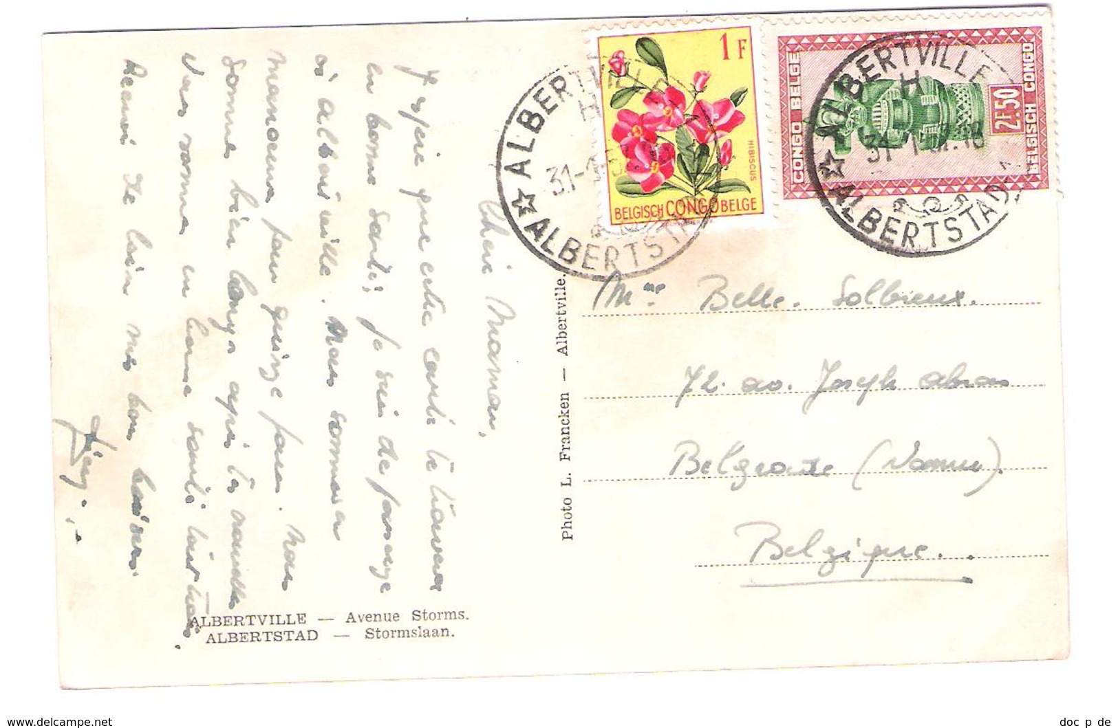 Belgisch Congo - Congo Belge - Albertville - Avenue Storms - Albertstad - Stormslaan - Old View - Posted With Stamp - Belgisch-Kongo