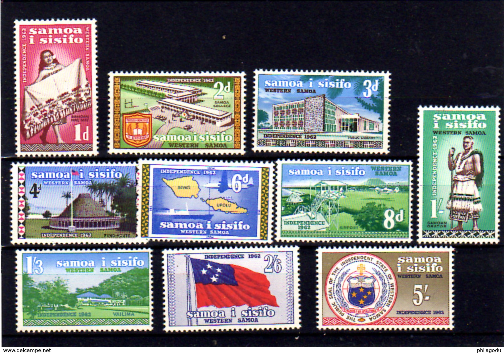 1962   Samoa, Indépendance, 164 / 173**, Cote 15 €, - Samoa