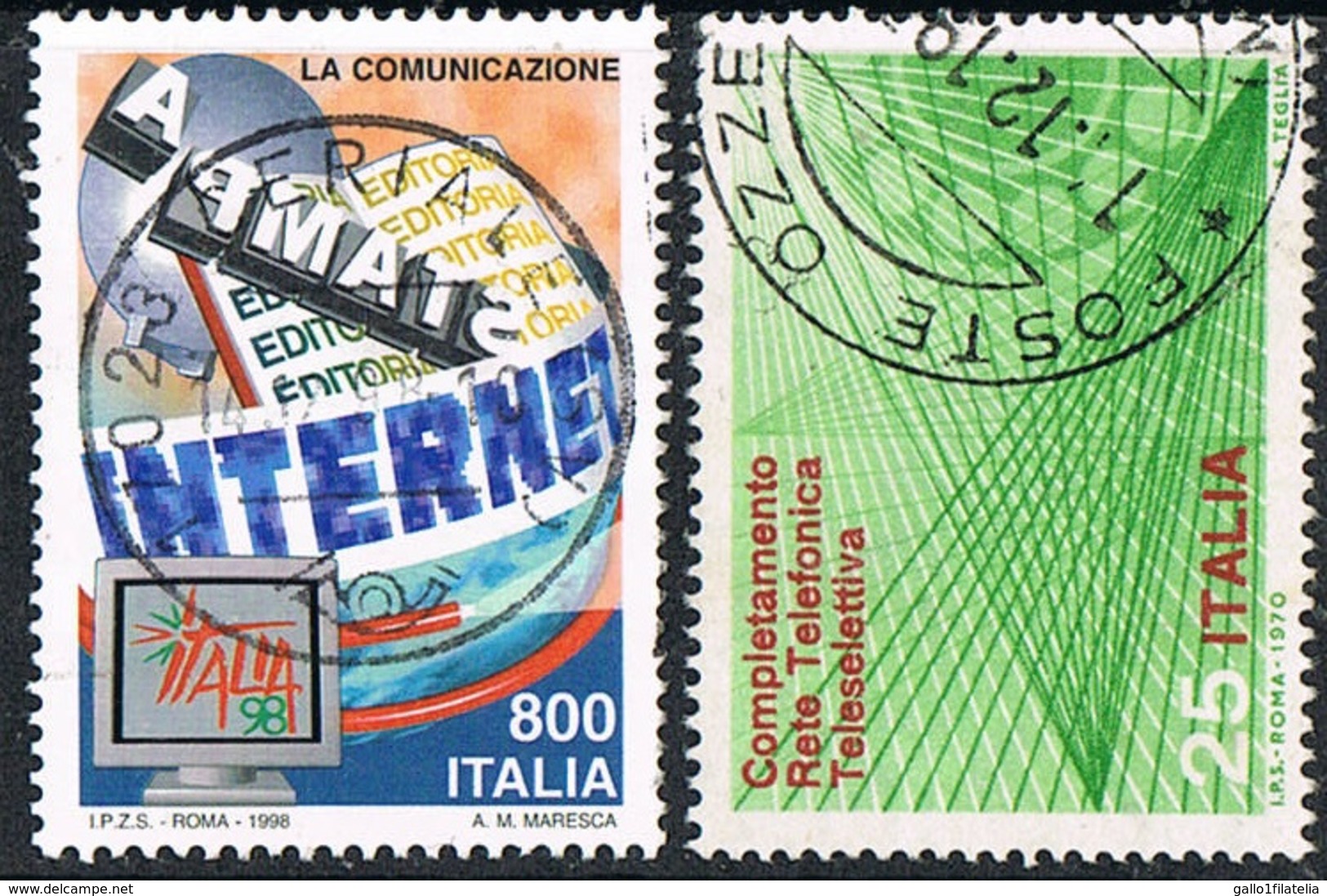 ITALIA / ITALY - TELECOMUNICAZIONI / TELECOMMUNICATIONS - LOTTO DI FRANCOBOLLI / LOT OF STAMPS - USATO / USED - Informatica