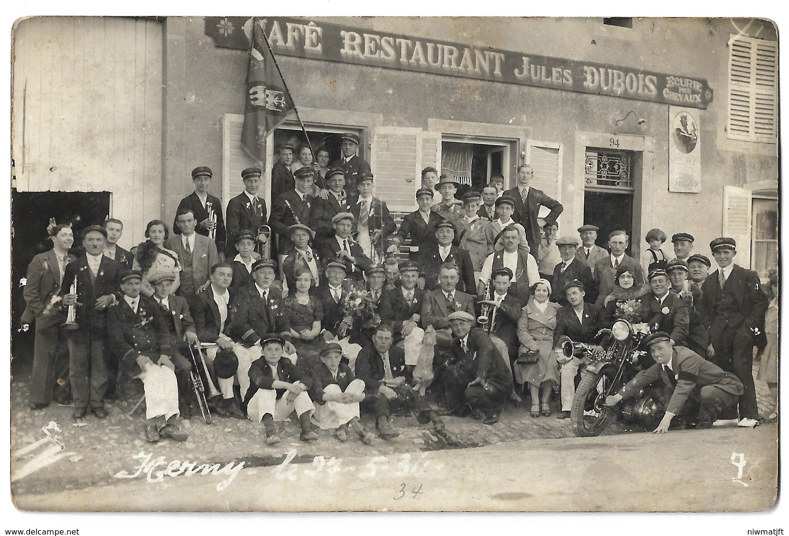 CPA Photo Herny Fanfare Metz Devant Les Ponts ? 1934 - Metz