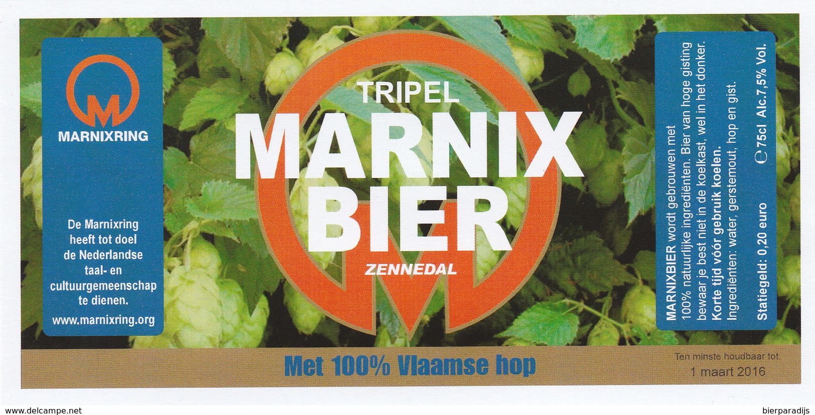 Tripel Marnix Bier Zennedal - Bière