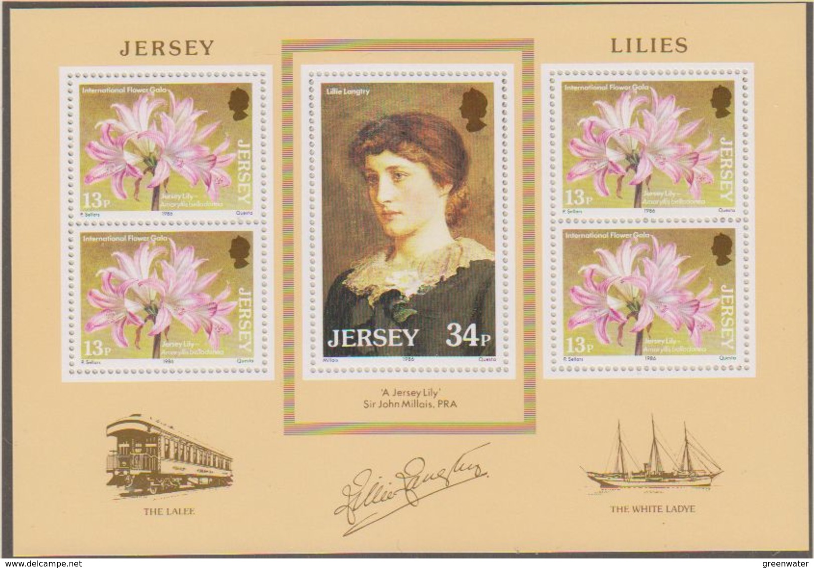 Jersey 1986 Lillies M/s ** Mnh (41408) - Jersey