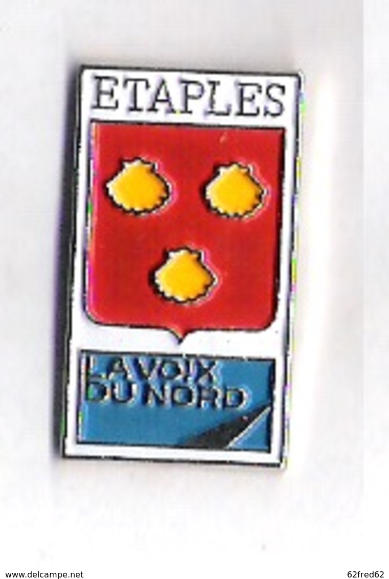 Pin's LA VOIX DU NORD - ETAPLES - COQUILLAGE - BLASON - Medien