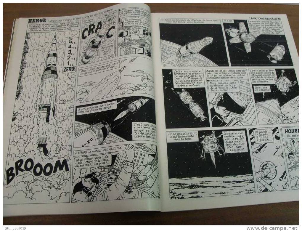 Hergé. APOLLO XII, La Victoire. 4 Pages De BD Inédite Dans PARIS MATCH N°1073 De 1969. Heure Par Heure, Le Film Complet - Hergé