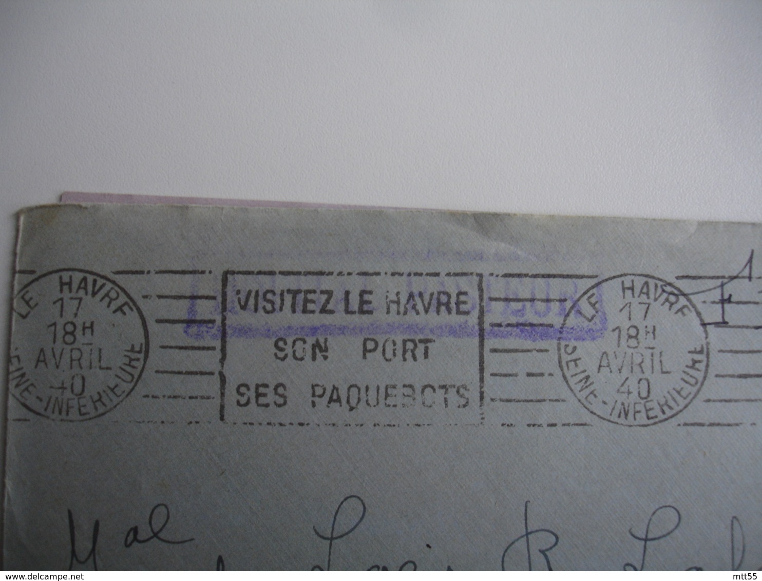 Le Havre Hopital Pasteur Corrier  Cachet Franchise Postale Guerre 14.18 - 2. Weltkrieg 1939-1945