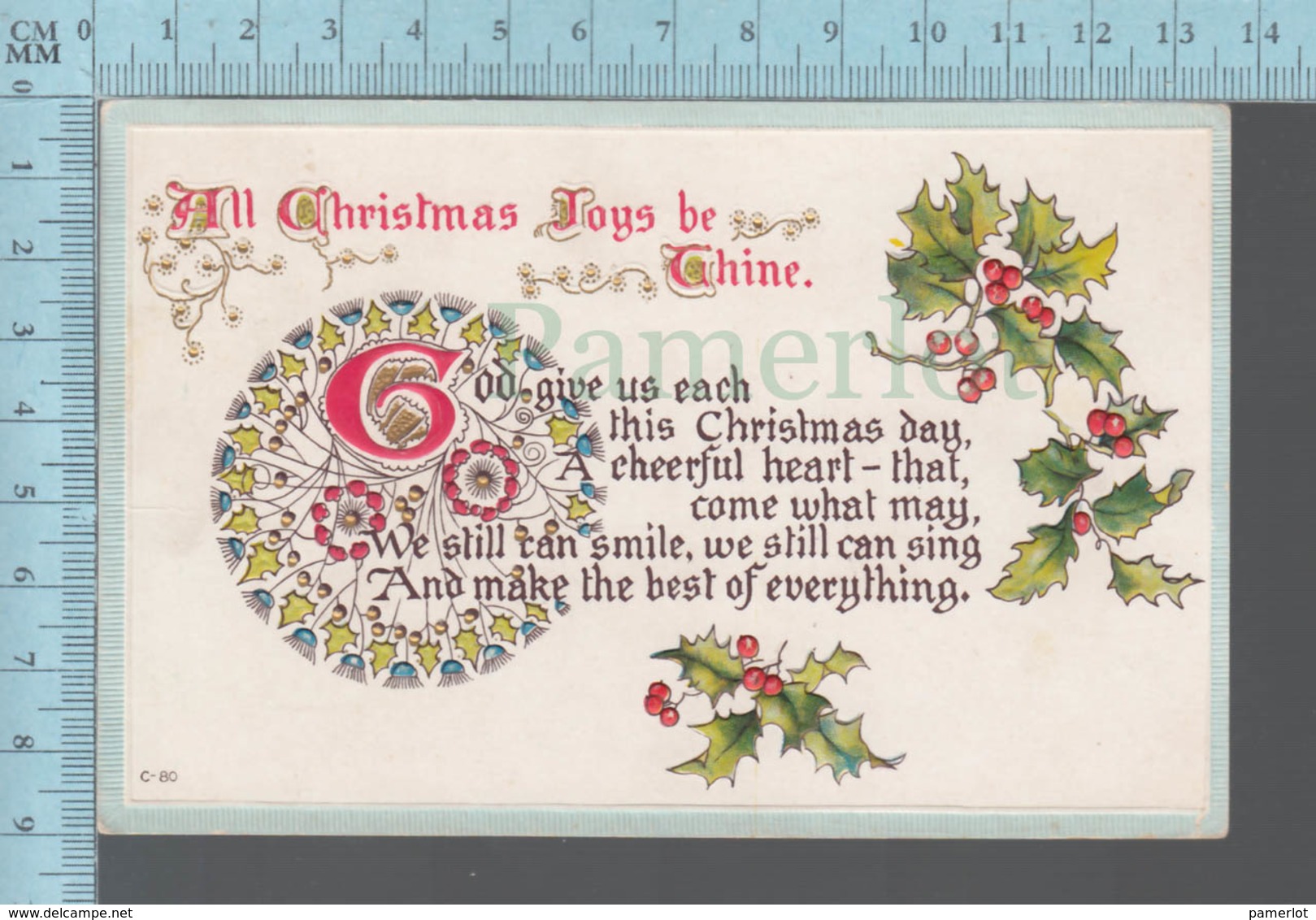 CPA -   Christmas Joys Be .. Gui, Houx, Used In 1914 With 1908  Canada  Stamp # 104 - Autres & Non Classés