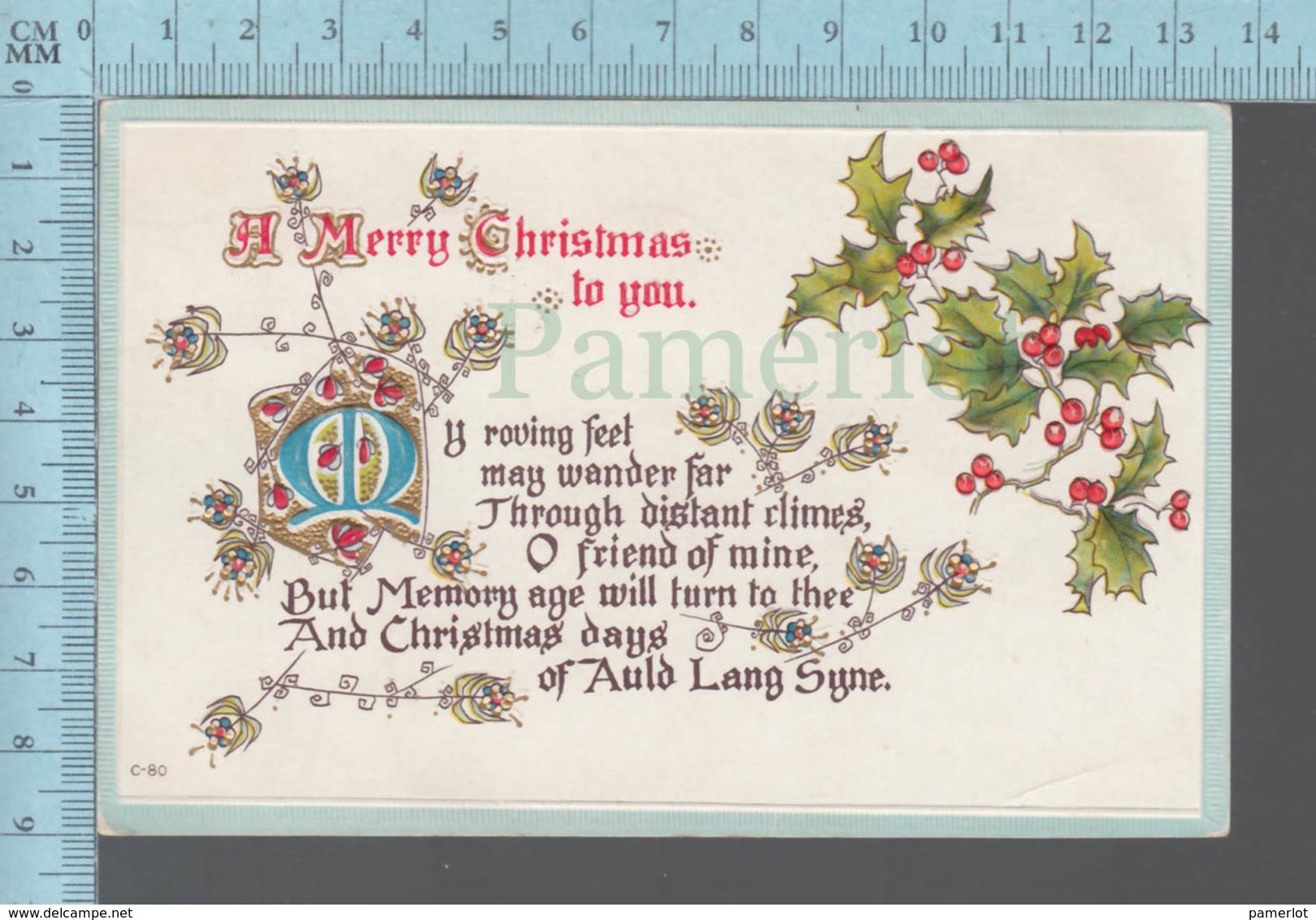 CPA -   Christmas To You,  Gui, Houx, Used In 1914 With 1908  Canada  Stamp # 104 - Autres & Non Classés