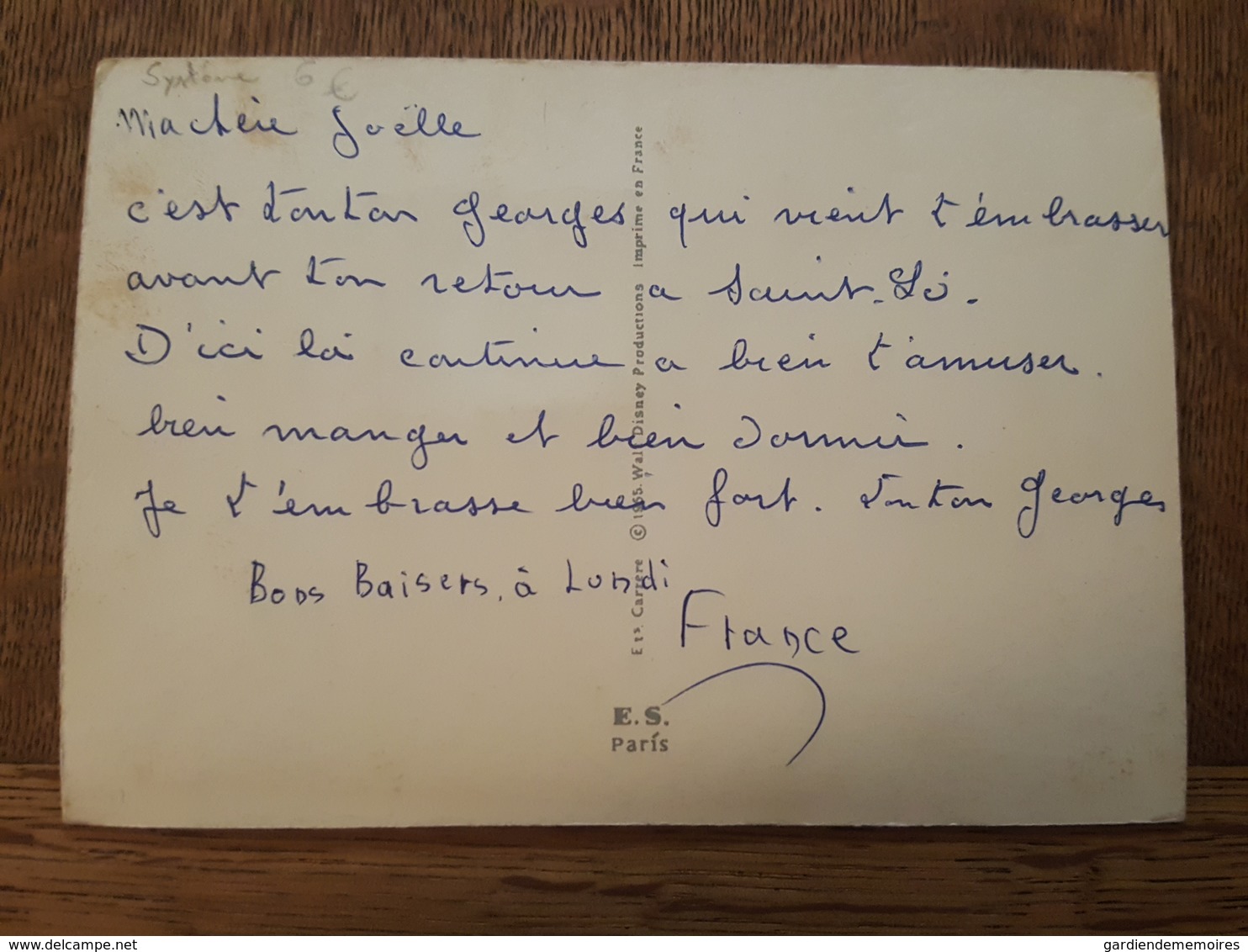 Walt Disney - Carte à Système Visiomatic - Le Fils De La Belle Et Le Clochard? Chien, Charmeur De Serpent à La TV, Flute - Autres & Non Classés