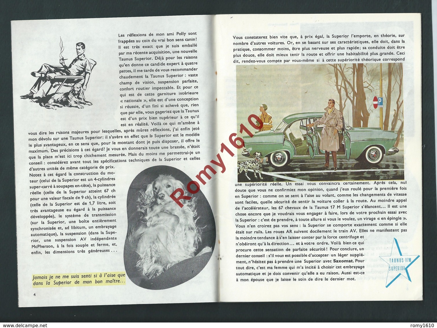 Automobiles. Catalogue Publicitaire Voitures FORD 1959. N°1. Offert Par F. Spirler Verviers. 7 Scans - Collections