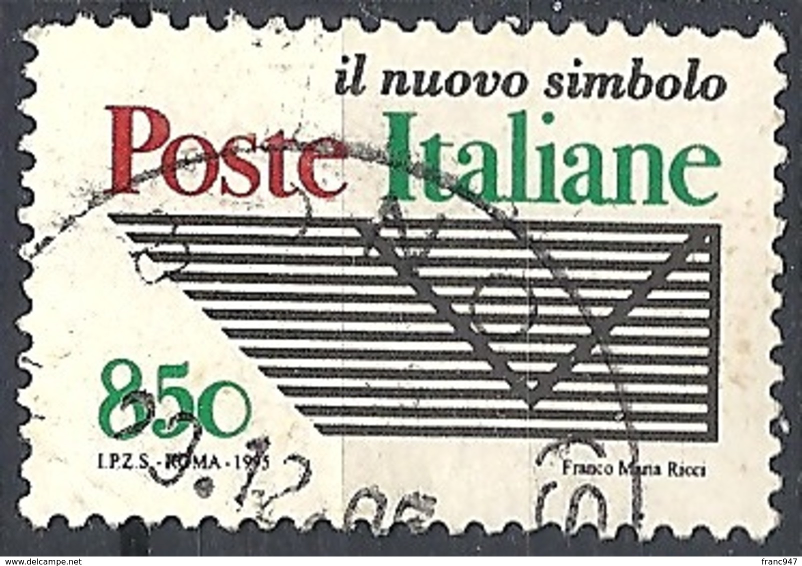 Italia, 1995 Ente "Poste Italiane", 750L # Sassone 2195 - Michel 2414A - Scott 2060  USATO - 1991-00: Oblitérés