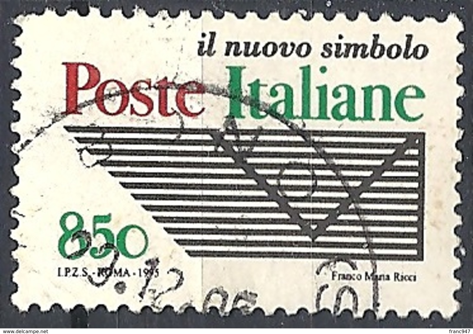 Italia, 1995 Ente "Poste Italiane", 750L # Sassone 2195 - Michel 2414A - Scott 2060  USATO - 1991-00: Usados