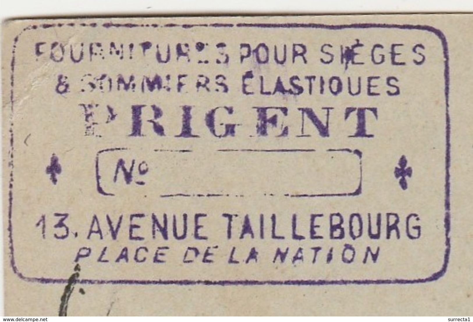 Carte Commerciale 1898 / Entier / PRIGENT / Sièges & Sommiers élastiques / 13 Av Taillebourg / 75 Paris - Autres & Non Classés