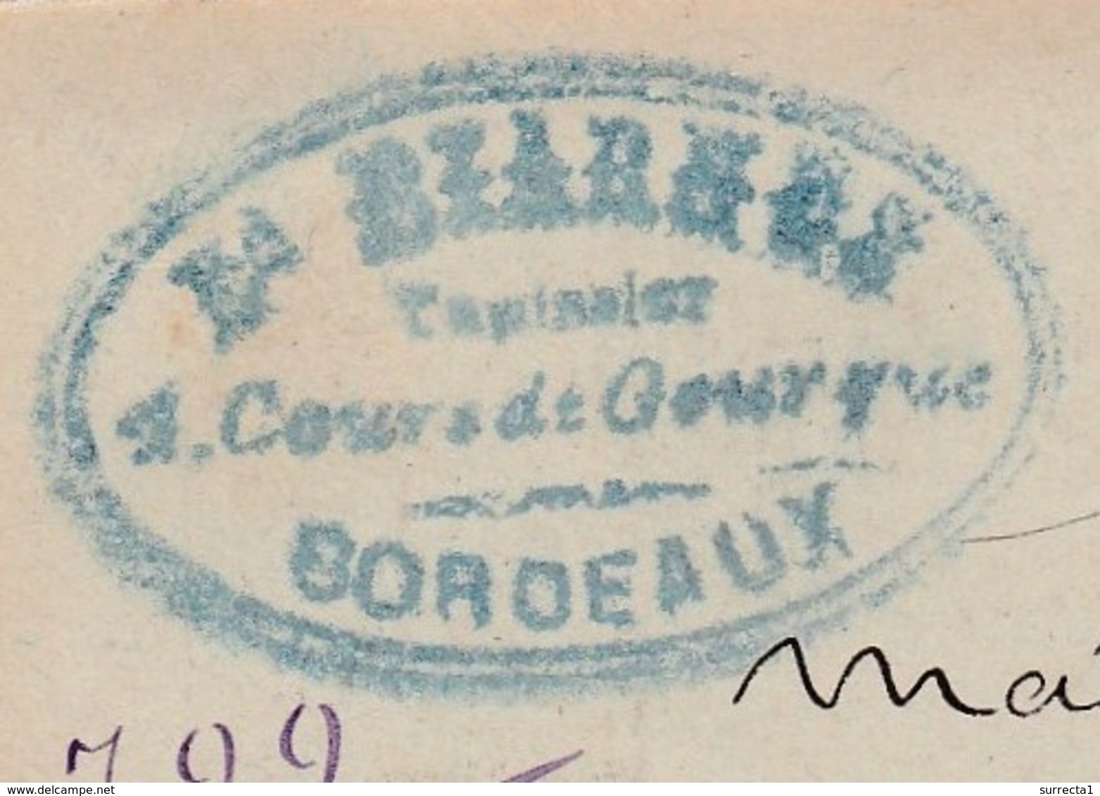 Carte Commerciale 1896 / Entier / Ed Béarnes / Tapissier / 1 Cour De Gourgue / 33 Bordeaux - Autres & Non Classés