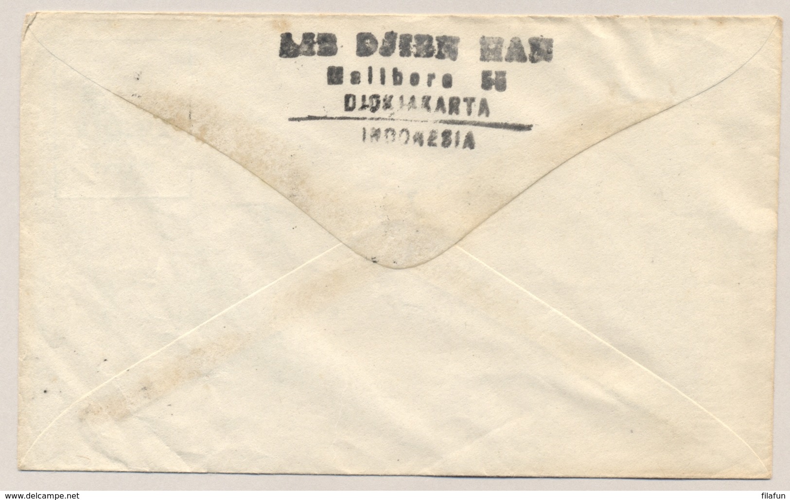 Nederlands Indië - 1947 - 10 Cent Fantasie Envelop In 1961 Verzonden Van Djokjakarta Naar Haarlem / Nederland - Nederlands-Indië