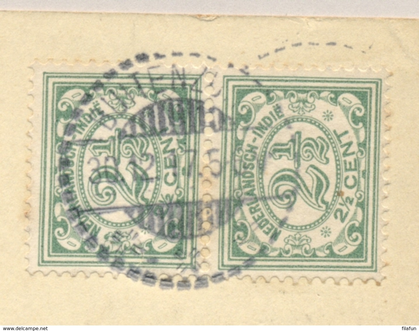 Nederlands Indië - 1917 - 2x 2,5 Cent Cijfer Op Ansicht " De Tjitaroen Bij Leuwisapi"  Van Buitenzorg Naar Den Haag / NL - Niederländisch-Indien