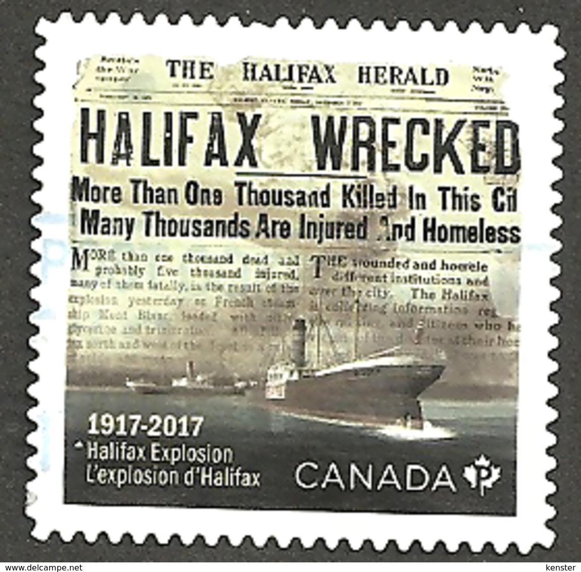 Sc. #3050 Halifax Explosion Single Used 2017 K020 - Oblitérés