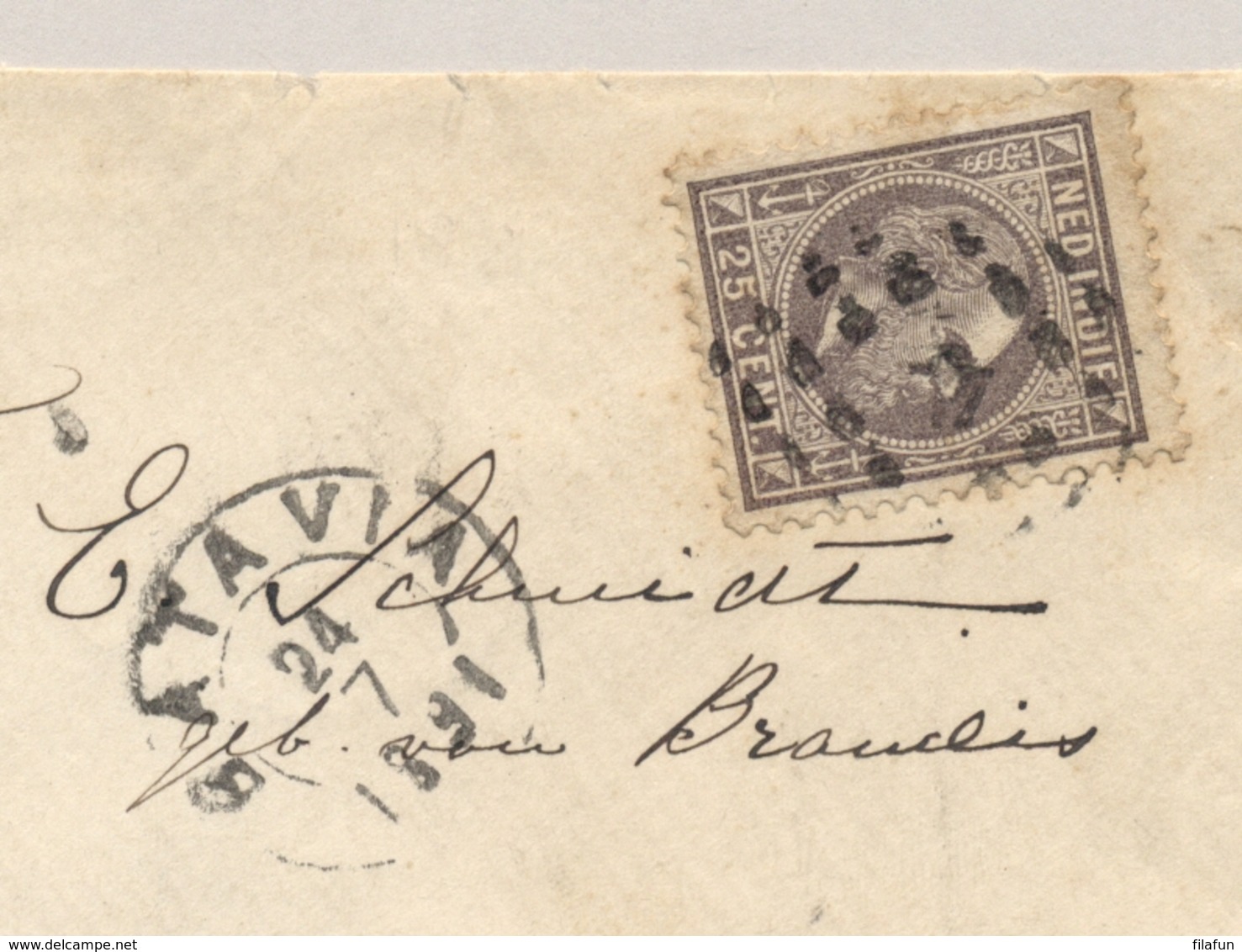 Nederlands Indië - 1891 - 25 Cent Willem III Op Cover Van Batavia Naar Hannover / Deutschland - Nederlands-Indië