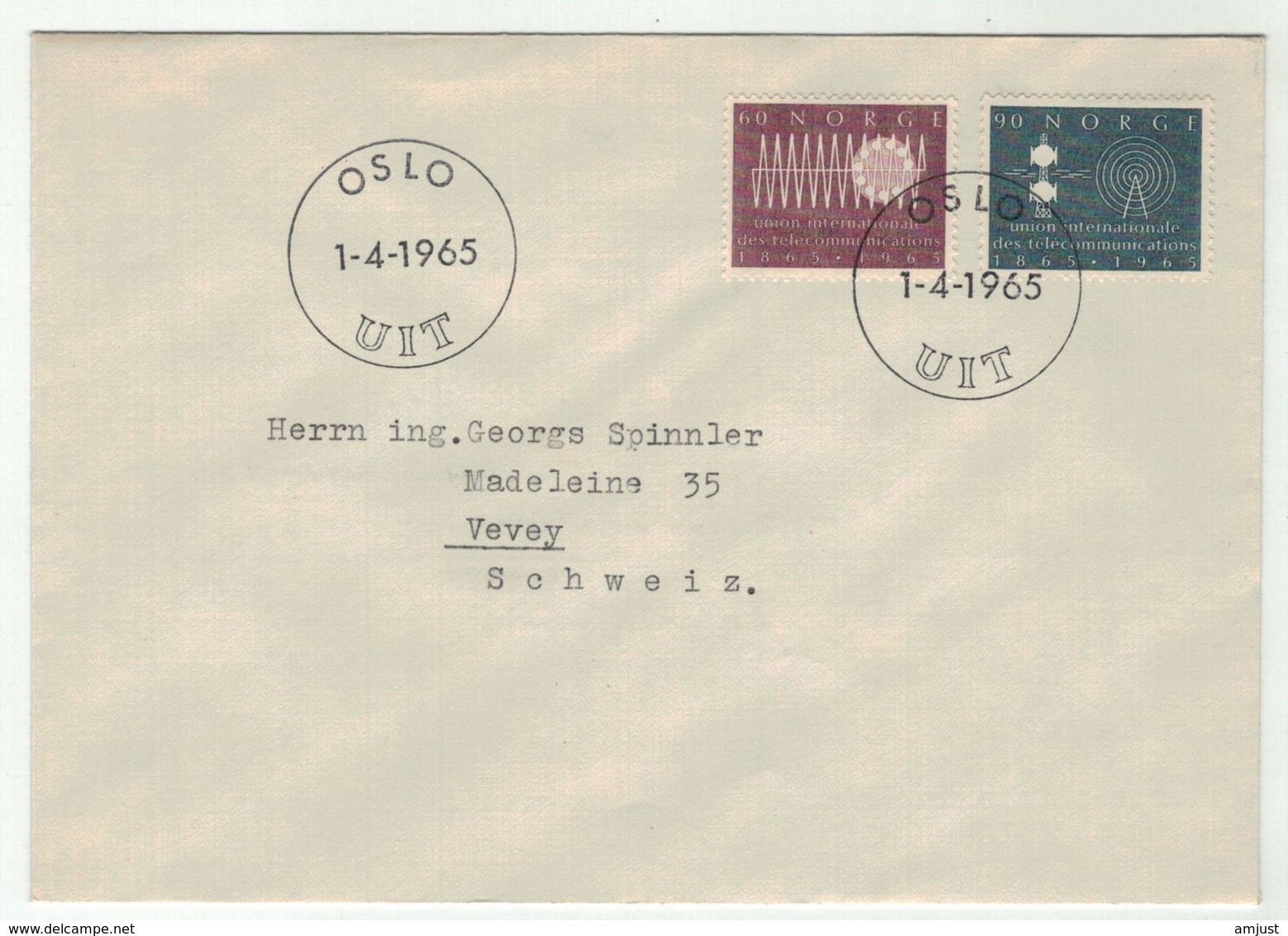 Norvège // Norge // Lettre Pour La Suisse 1er Jour 01.04.1965 - Covers & Documents