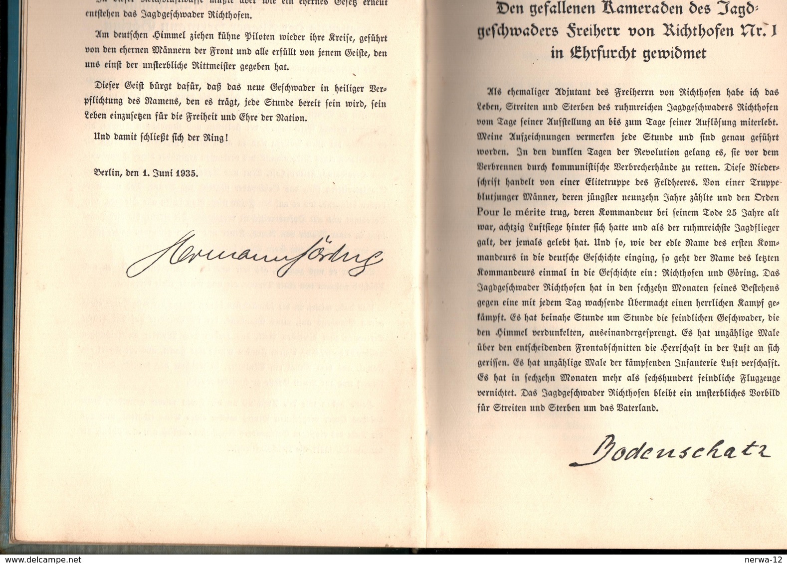 Militaria 1. Weltkrieg Buch Von 1935 "Jagd In Flanderns Himmel" über Freiherr Von Richthofen - Deutsch