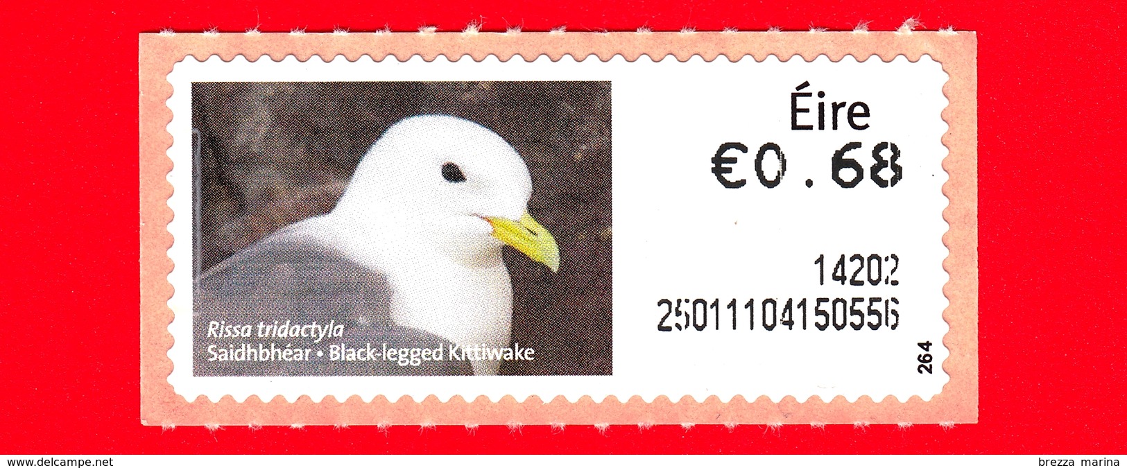 Nuovo - MNH - IRLANDA - EIRE - 2013 - Animali E Vita Marina  - Gabbiano - Kittiwake (Rissa Tridactyla) - 0.68 - 264 - Affrancature Meccaniche/Frama