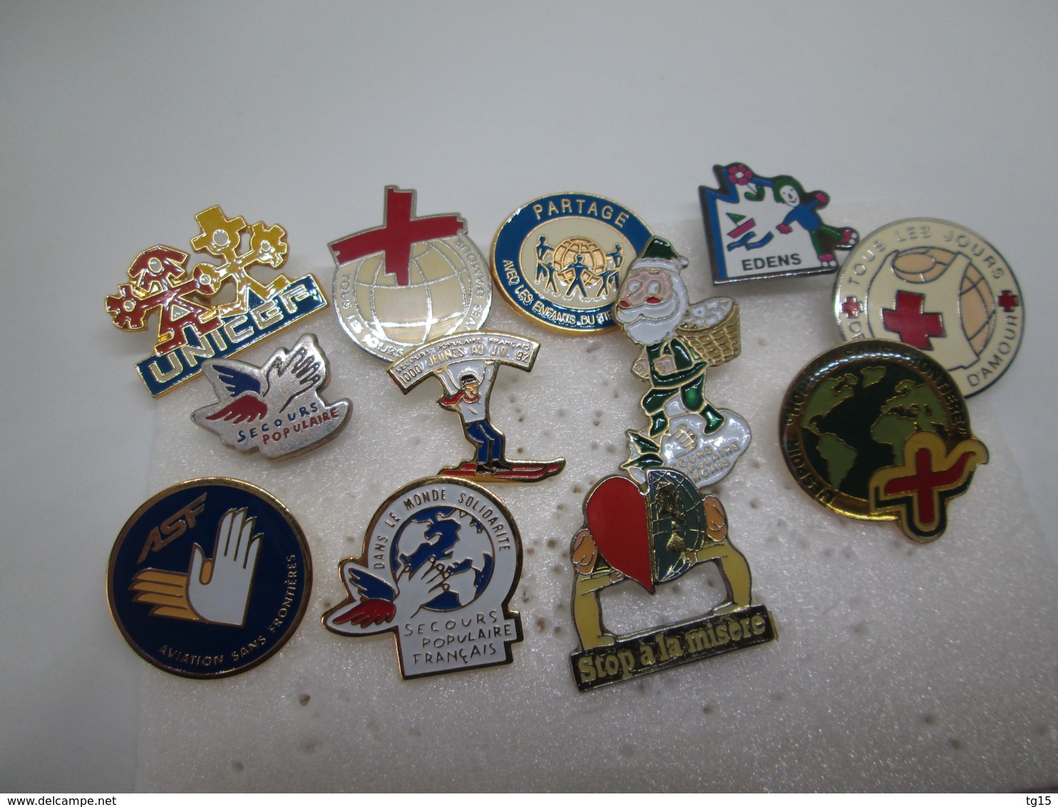 PIN'S    Lot 12 Associations  Croix Rouge  Unicef  Secours Populaire ........ - Verenigingen