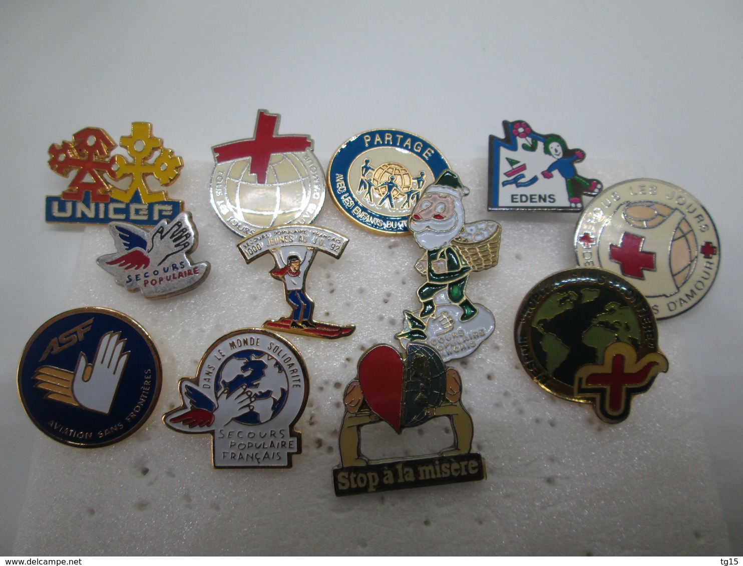 PIN'S    Lot 12 Associations  Croix Rouge  Unicef  Secours Populaire ........ - Associazioni