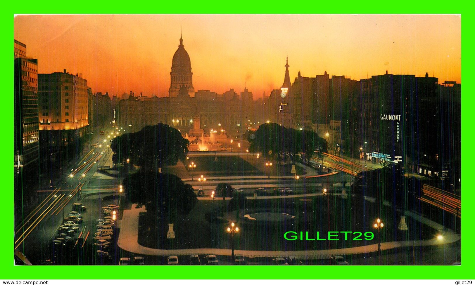 BUENOS AIRES, ARGENTINA - PLAZA CONGRESO AL ATARDECER - EDICIONES DOBLE A  - DIMENSION 10 X 18 Cm - - Argentine