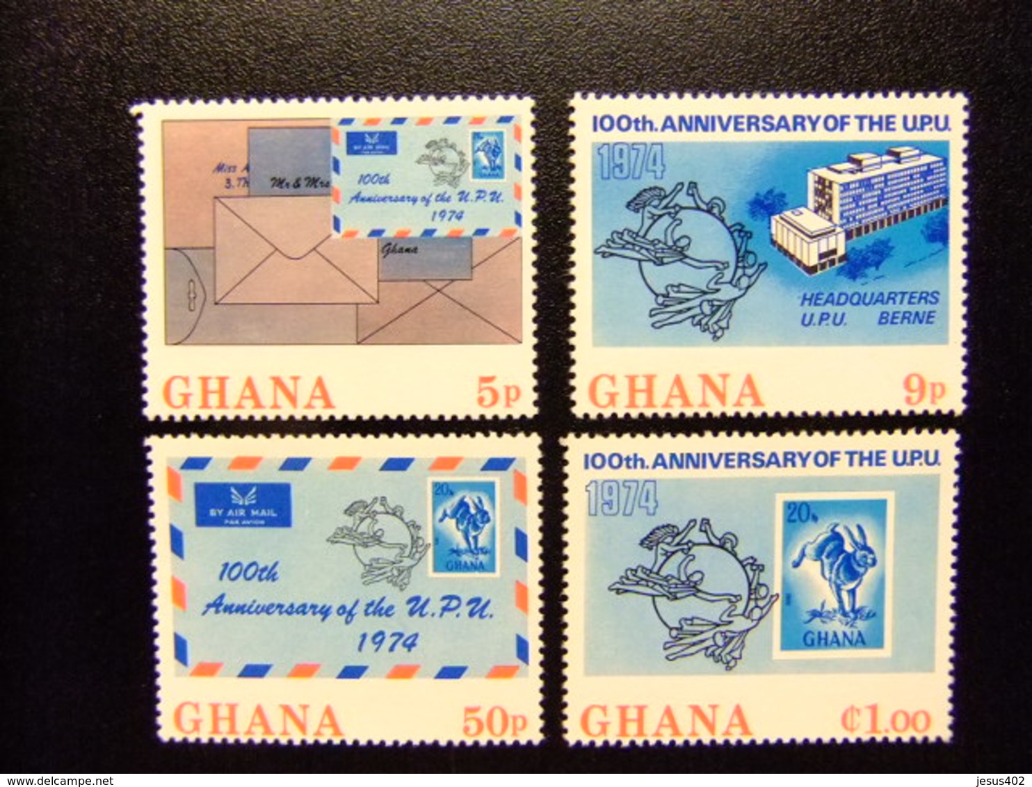 GHANA 1974 Centenaire De UPU Yvert 495 / 98 ** MNH - UPU (Unión Postal Universal)