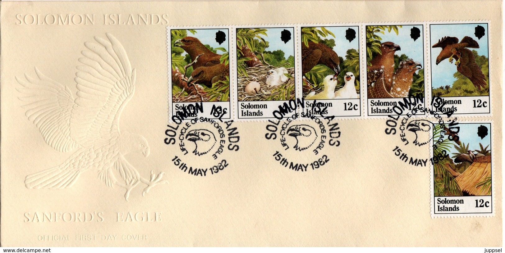 SOLOMON ISLANDS   FDC 1982  Eagle  /   ÎLES De SOLOMONES  L`aigles - Adler & Greifvögel