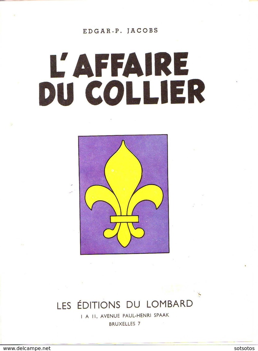 BLAKE & MORTIMER L'Affaire Du Collier (1967) - Blake Et Mortimer