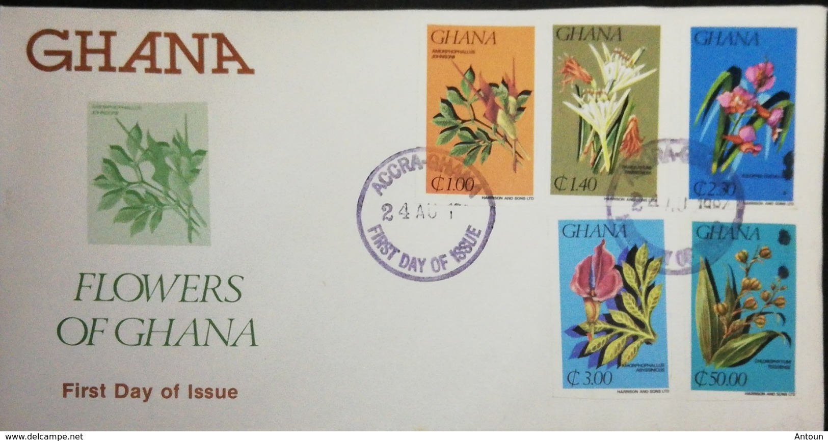 Ghana 1984 FLOWERS OF GHANA F.D.C. IMPERF. - Ghana (1957-...)