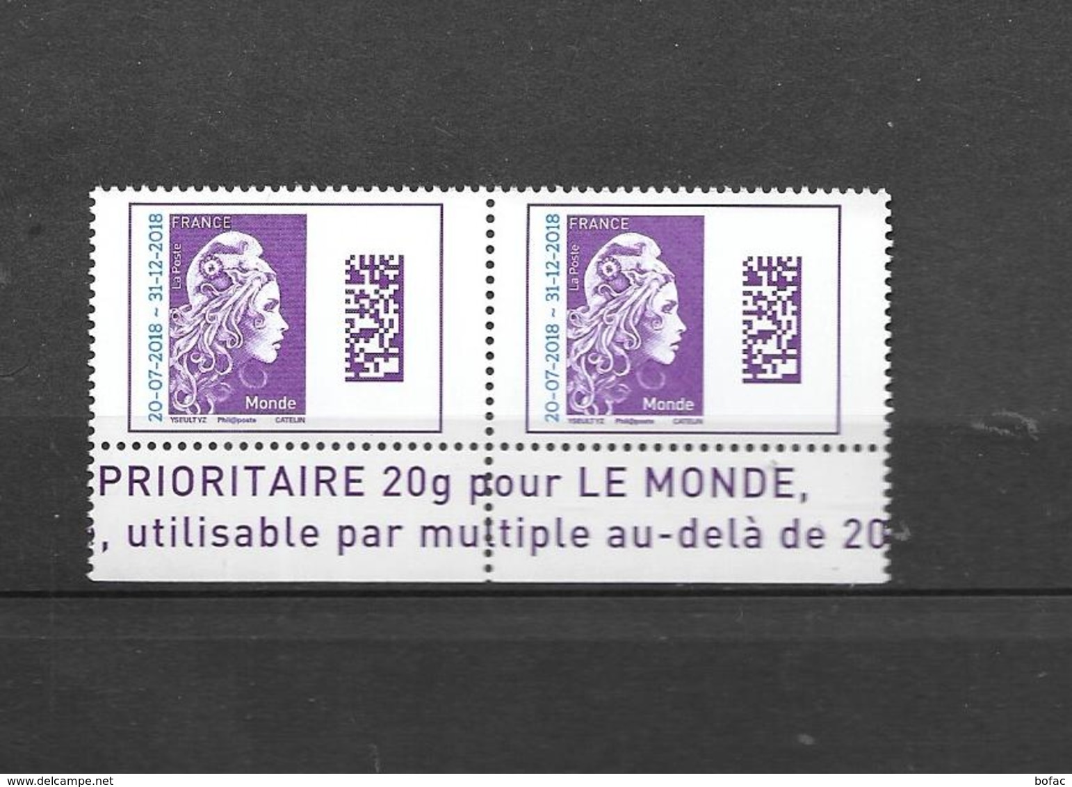 ****  Y & T  Marianne L'Engagée Bande En Bas 2 Timbres Monde   26/58 - 2018-2023 Marianne L'Engagée