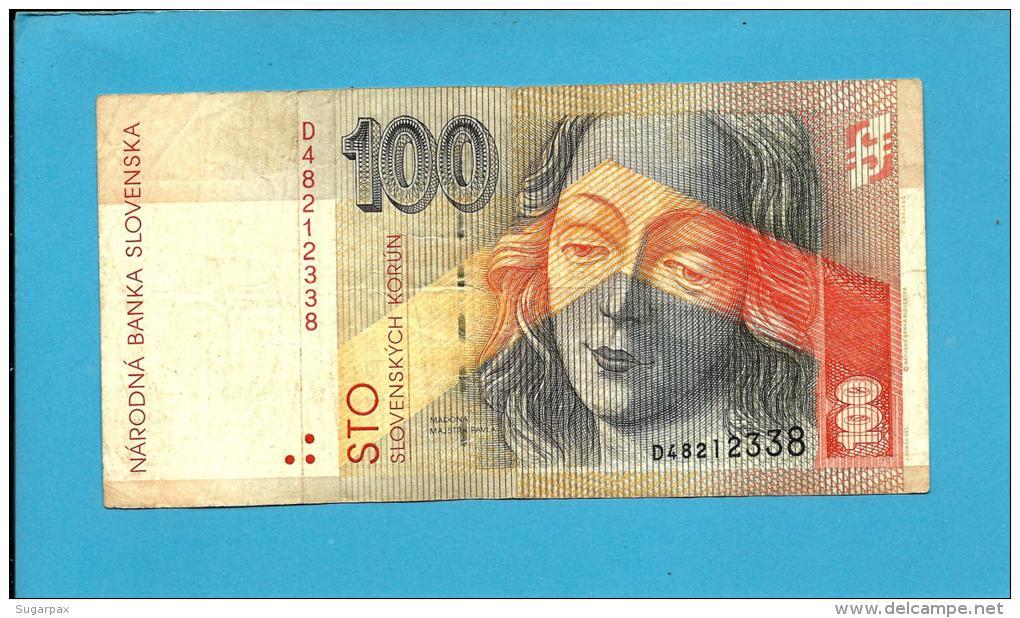 SLOVAKIA - 100 KORUN - 1993 - Pick 22.a - Prefix D - Národná Banka Slovenska - 2 Scans - Slovaquie