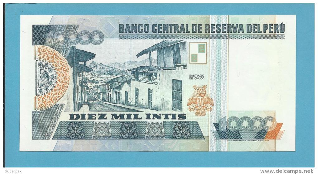 PERU - 10 000 INTIS - 28.06.1988 - Pick 140 - UNC. - CESAR VALLEJO - 2 Scans - Peru