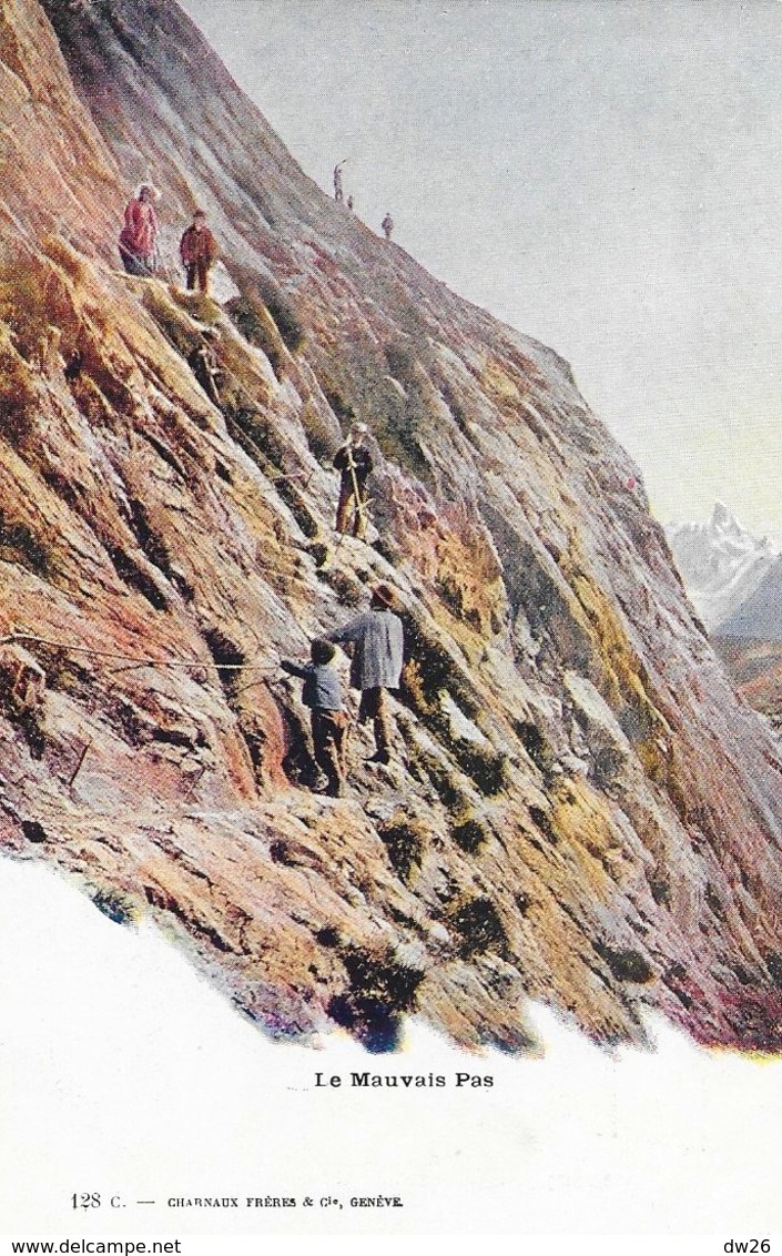 Alpinisme - Escalade Chamonix: Le Mauvais Pas - Edition Charnaux Frères, Carte Colorisée, Non Circulée Dos Simple - Alpinismus, Bergsteigen