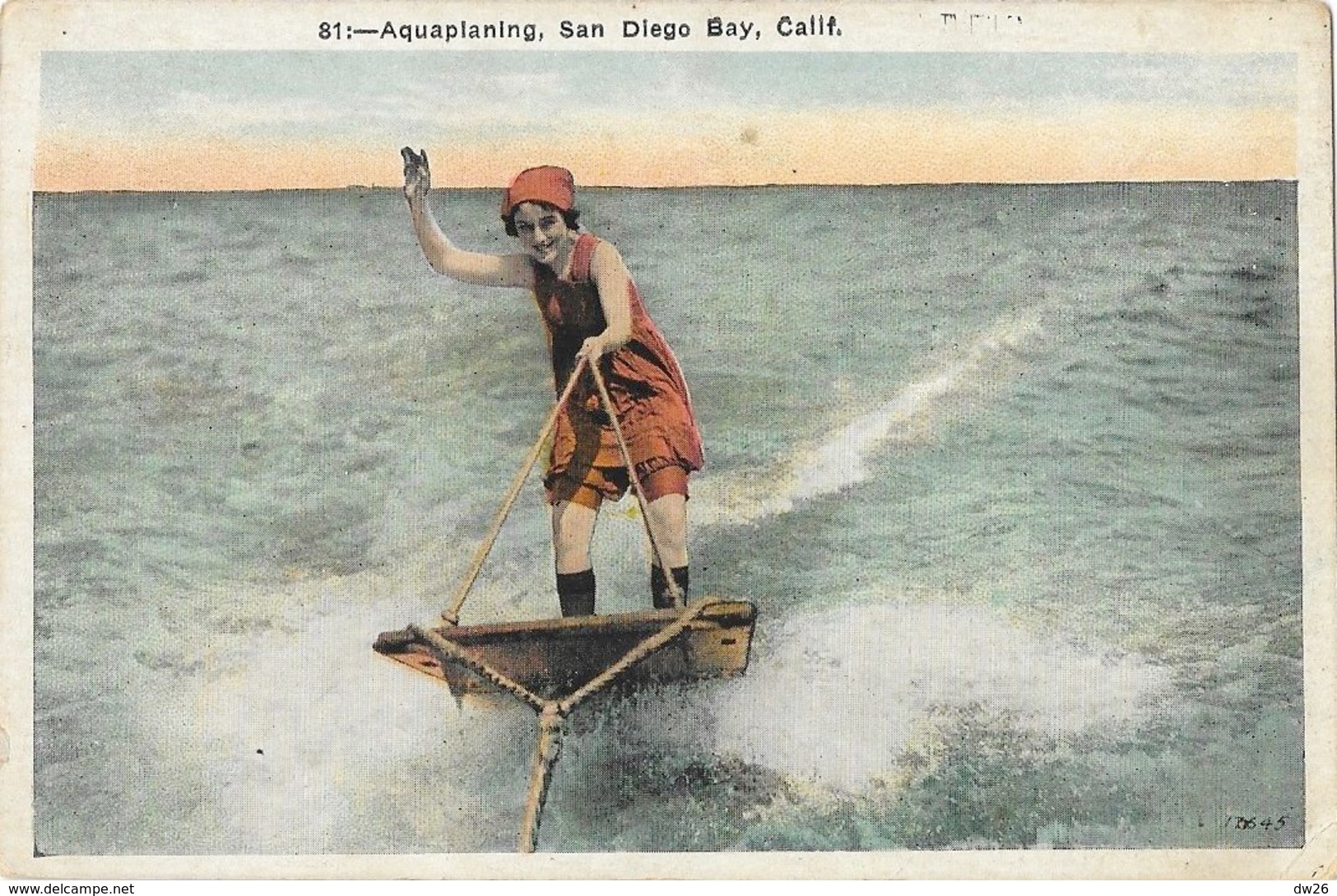 Ski Nautique - Aquaplaning, San Diego Bay, Californie - Carte Colorisée N° 81 Non Circulée - Water-skiing
